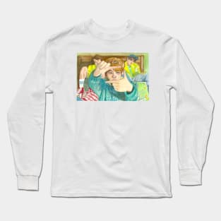 Taehyung V Spring Day BTS Watercolor Painting Long Sleeve T-Shirt